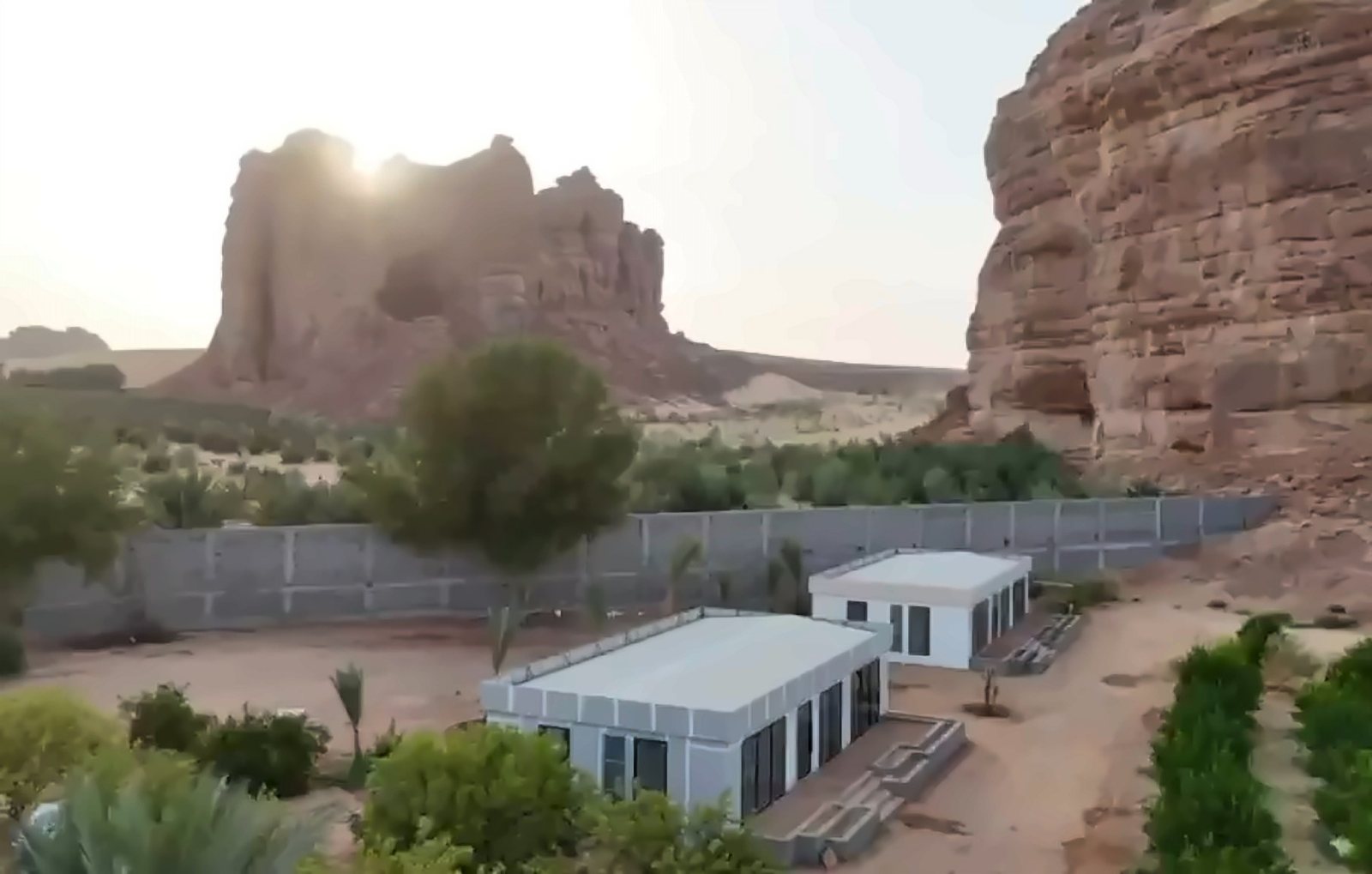 Sunrise over the guest units